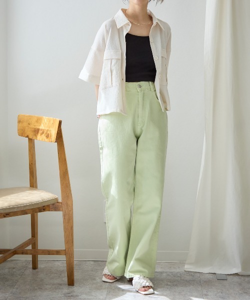 TRIANGLE PALETTE（トライアングルパレット）の「シャツブラウス /セットアップ対応（シャツ/ブラウス・レディース・カーキ/ブラック/アイボリー・FREE）」の21枚目の写真