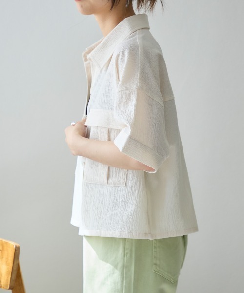 TRIANGLE PALETTE（トライアングルパレット）の「シャツブラウス /セットアップ対応（シャツ/ブラウス・レディース・カーキ/ブラック/アイボリー・FREE）」の16枚目の写真