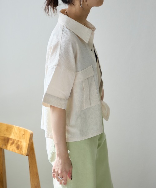 TRIANGLE PALETTE（トライアングルパレット）の「シャツブラウス /セットアップ対応（シャツ/ブラウス・レディース・カーキ/ブラック/アイボリー・FREE）」の17枚目の写真