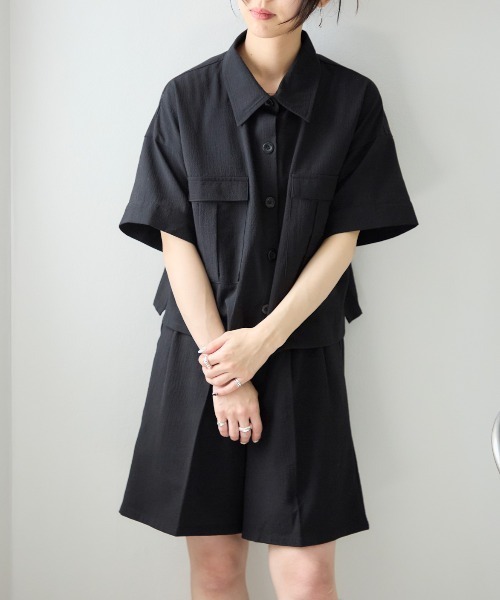 TRIANGLE PALETTE（トライアングルパレット）の「シャツブラウス /セットアップ対応（シャツ/ブラウス・レディース・カーキ/ブラック/アイボリー・FREE）」の5枚目の写真