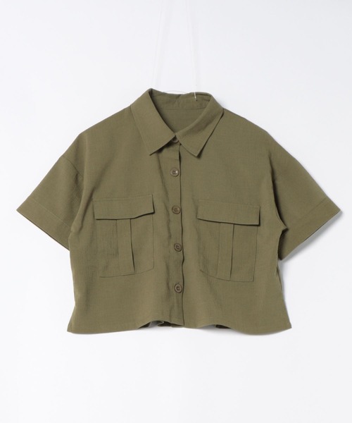 TRIANGLE PALETTE（トライアングルパレット）の「シャツブラウス /セットアップ対応（シャツ/ブラウス・レディース・カーキ/ブラック/アイボリー・FREE）」の7枚目の写真