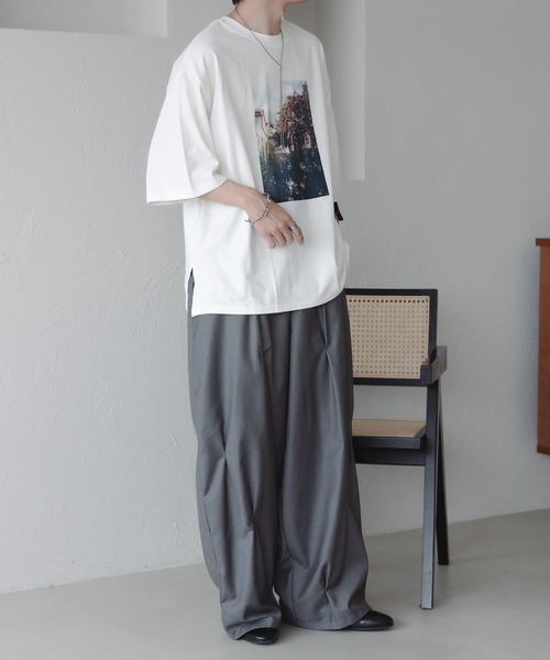 epnok(エプノック)の「メニータックワイドパンツ(スラックス・メンズ・ベージュ/グレー・SMALL/MEDIUM/LARGE)」の10枚目の写真