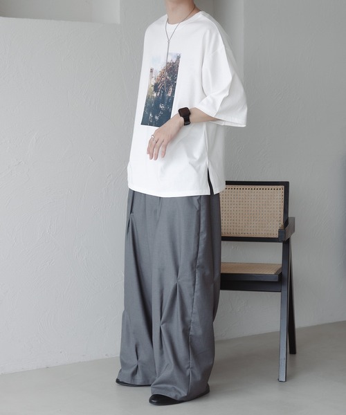 epnok(エプノック)の「メニータックワイドパンツ(スラックス・メンズ・ベージュ/グレー・SMALL/MEDIUM/LARGE)」の8枚目の写真