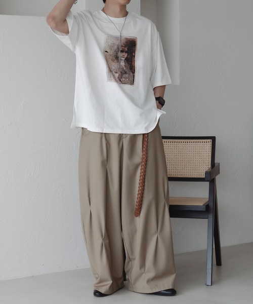 epnok(エプノック)の「メニータックワイドパンツ(スラックス・メンズ・ベージュ/グレー・SMALL/MEDIUM/LARGE)」の16枚目の写真