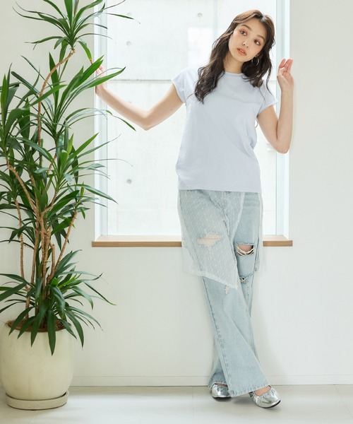 【Massimo dutti】フレンチスリーブコットンTシャツ Massimo dutti】フレンチスリーブコットンTシャツ (Massimo