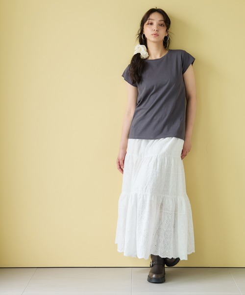 セール】フレンチスリーブコットンTシャツ（Tシャツ/カットソー