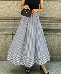 【美品】JENNE　ジェンヌ　ストライプ柄　ロングスカート　XLサイズ ストライプタックスカート｜JENNE(ジェンヌ)公式通販：パリ
