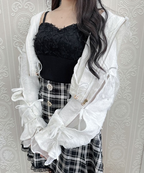couture BY ROJITA(クチュールバイロジータ)の「レースブロッキングキャミ(キャミソール・レディース・アイボリー/ブラック/ピンク・FREE)」の5枚目の写真