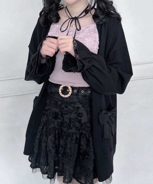 couture BY ROJITA(クチュールバイロジータ)の「レースブロッキングキャミ(キャミソール・レディース・アイボリー/ブラック/ピンク・FREE)」の16枚目の写真