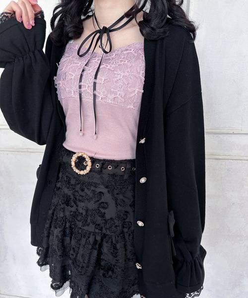 couture BY ROJITA(クチュールバイロジータ)の「レースブロッキングキャミ(キャミソール・レディース・アイボリー/ブラック/ピンク・FREE)」の17枚目の写真