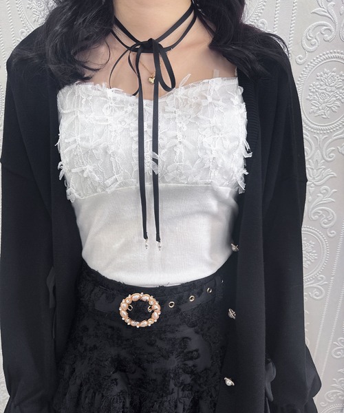 couture BY ROJITA(クチュールバイロジータ)の「レースブロッキングキャミ(キャミソール・レディース・アイボリー/ブラック/ピンク・FREE)」の18枚目の写真