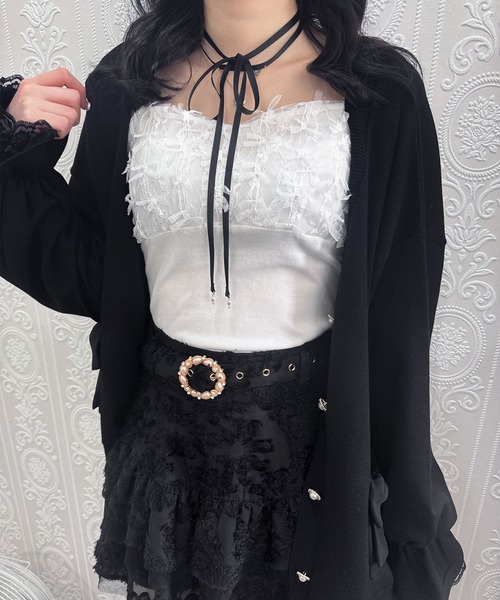 couture BY ROJITA(クチュールバイロジータ)の「レースブロッキングキャミ(キャミソール・レディース・アイボリー/ブラック/ピンク・FREE)」の19枚目の写真