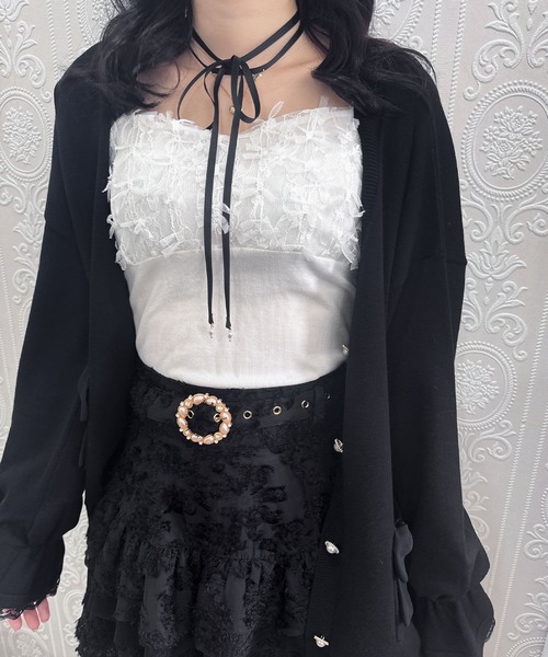 couture BY ROJITA(クチュールバイロジータ)の「レースブロッキングキャミ(キャミソール・レディース・アイボリー/ブラック/ピンク・FREE)」の20枚目の写真