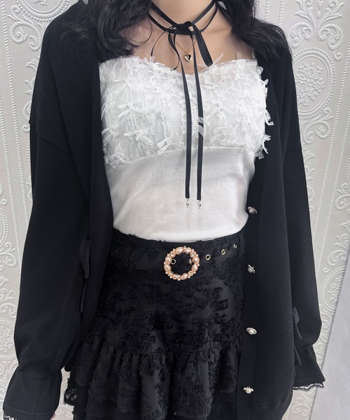 couture BY ROJITA(クチュールバイロジータ)の「レースブロッキングキャミ(キャミソール・レディース・アイボリー/ブラック/ピンク・FREE)」の21枚目の写真
