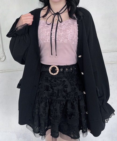 couture BY ROJITA(クチュールバイロジータ)の「レースブロッキングキャミ(キャミソール・レディース・アイボリー/ブラック/ピンク・FREE)」の10枚目の写真