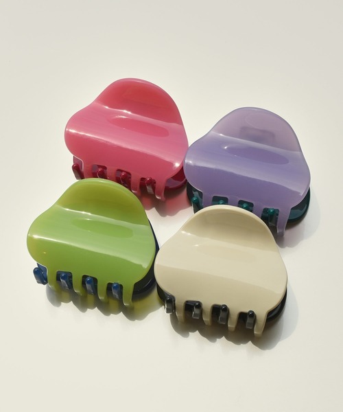 GOLDY(ゴールディ)の「ツートン アセチ ミニ バンス クリップ(バレッタ/ヘアクリップ・レディース・パープル/ピンク/グリーン/アイボリー・FREE)」の6枚目の写真