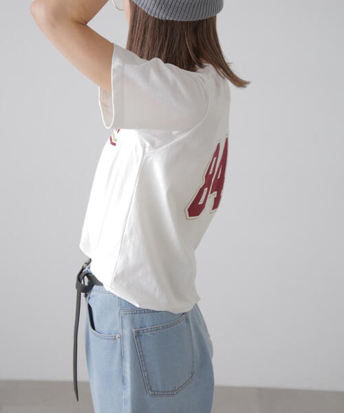 FREE'S MART（フリーズマート）の「カレッジロゴナンバープリントＴシャツ（Tシャツ/カットソー・レディース・ホワイト/ブラック・FREE）」の12枚目の写真