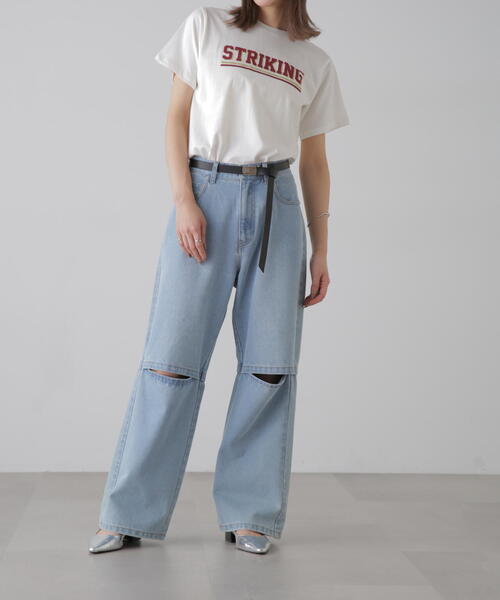 FREE'S MART（フリーズマート）の「カレッジロゴナンバープリントＴシャツ（Tシャツ/カットソー・レディース・ホワイト/ブラック・FREE）」の13枚目の写真