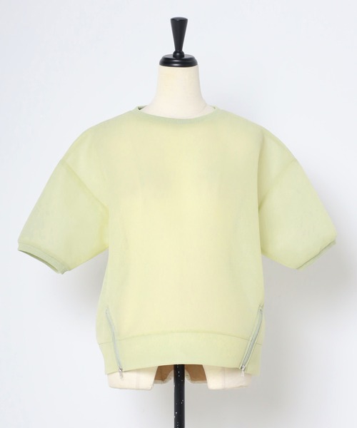 裾ジップシアーダンボール半袖プルオーバー（Tシャツ/カットソー
