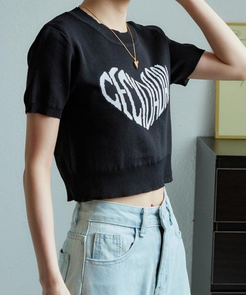 MAISON DE THERESE(メゾン ド テレーズ)の「ハートロゴクルーネック半袖Tシャツ(ニット/セーター・レディース・ブラック/ホワイト・FREE)」の11枚目の写真