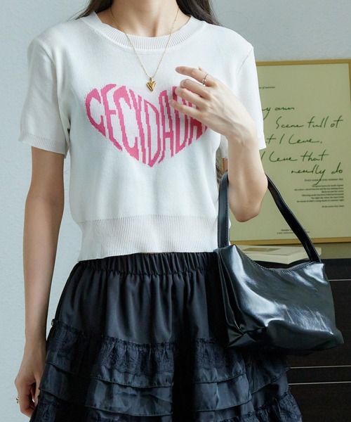 MAISON DE THERESE(メゾン ド テレーズ)の「ハートロゴクルーネック半袖Tシャツ(ニット/セーター・レディース・ブラック/ホワイト・FREE)」の16枚目の写真