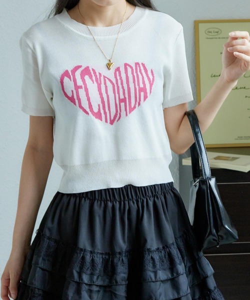 MAISON DE THERESE(メゾン ド テレーズ)の「ハートロゴクルーネック半袖Tシャツ(ニット/セーター・レディース・ブラック/ホワイト・FREE)」の17枚目の写真