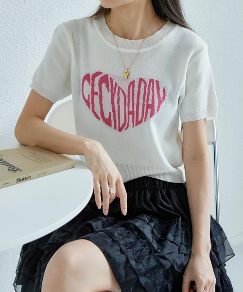 MAISON DE THERESE(メゾン ド テレーズ)の「ハートロゴクルーネック半袖Tシャツ(ニット/セーター・レディース・ブラック/ホワイト・FREE)」の14枚目の写真