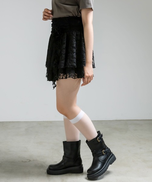 OLIVE des OLIVE(オリーブデオリーブ)の「ローズレースフリルミニスカート 1041010260(スカート・レディース・オフホワイト/ブラック・FREE)」の13枚目の写真