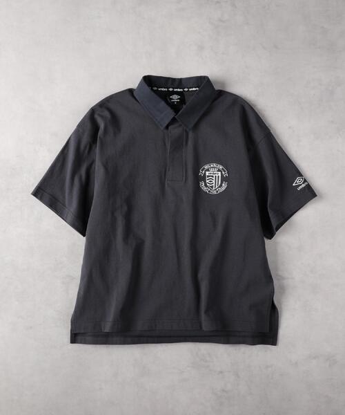 UMBRO(アンブロ)の「UMBRO(アンブロ)エンブレムポロシャツ(ポロシャツ・レディース・ブラック/ベージュ・M/L/XL)」の3枚目の写真