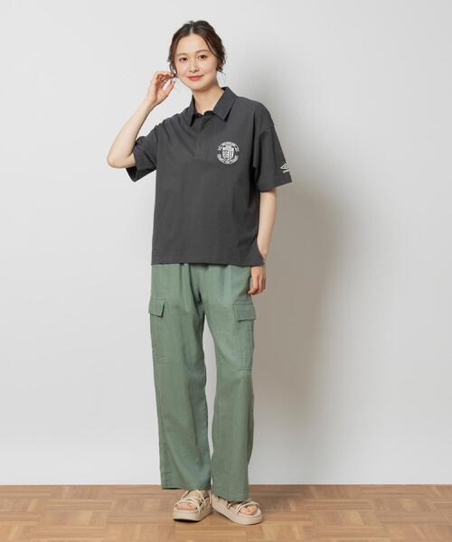 UMBRO(アンブロ)の「UMBRO(アンブロ)エンブレムポロシャツ(ポロシャツ・レディース・ブラック/ベージュ・M/L/XL)」の5枚目の写真