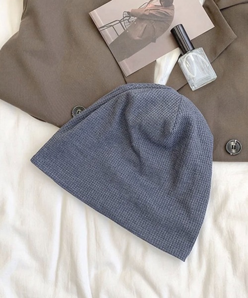 BARELY BLUE（ベアリーブルー）の「【 BARELY BLUE / ベアリーブルー 】 ルーズ ビーニー（ニットキャップ/ビーニー・レディース・ライトグレー/ブラック/グレー・FREE）」の3枚目の写真