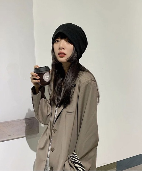 BARELY BLUE（ベアリーブルー）の「【 BARELY BLUE / ベアリーブルー 】 ルーズ ビーニー（ニットキャップ/ビーニー・レディース・ライトグレー/ブラック/グレー・FREE）」の11枚目の写真