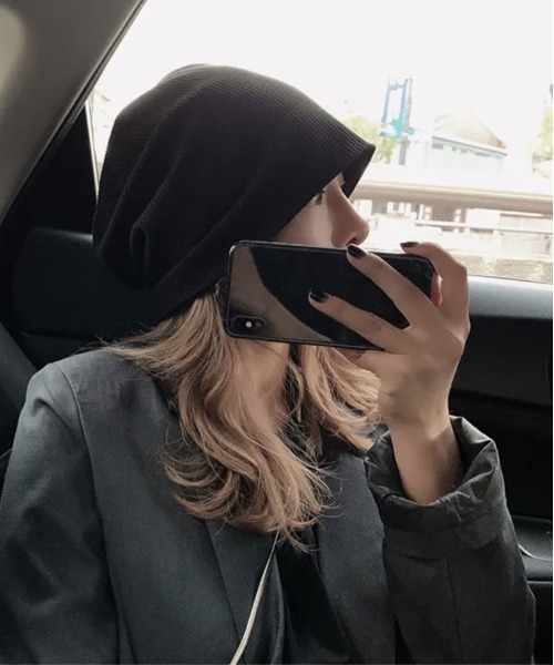 BARELY BLUE（ベアリーブルー）の「【 BARELY BLUE / ベアリーブルー 】 ルーズ ビーニー（ニットキャップ/ビーニー・レディース・ライトグレー/ブラック/グレー・FREE）」の13枚目の写真