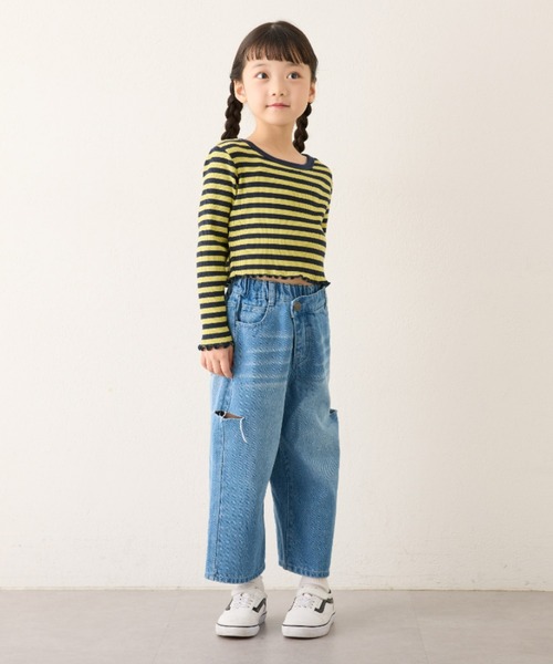 CIAOPANIC TYPY（チャオパニックティピー）の「【KIDS】【Liam】カットアウトワイドデニム（デニムパンツ・キッズ・サックスブルー/ネイビー/ブラック・XX-LARGE/X-LARGE/LARGE/MEDIUM/SMALL）」の21枚目の写真