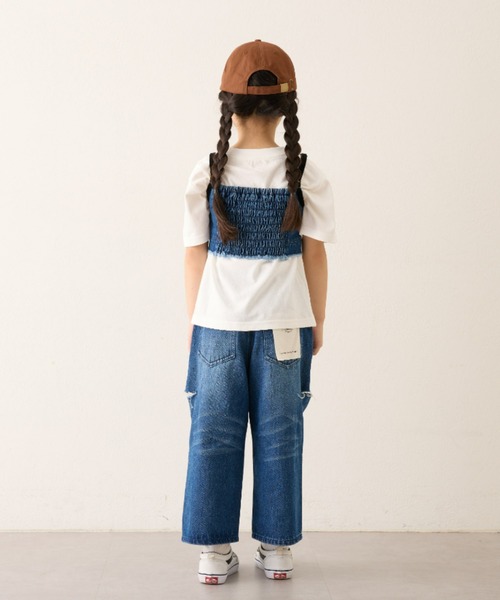 CIAOPANIC TYPY（チャオパニックティピー）の「【KIDS】【Liam】カットアウトワイドデニム（デニムパンツ・キッズ・サックスブルー/ネイビー/ブラック・XX-LARGE/X-LARGE/LARGE/MEDIUM/SMALL）」の16枚目の写真