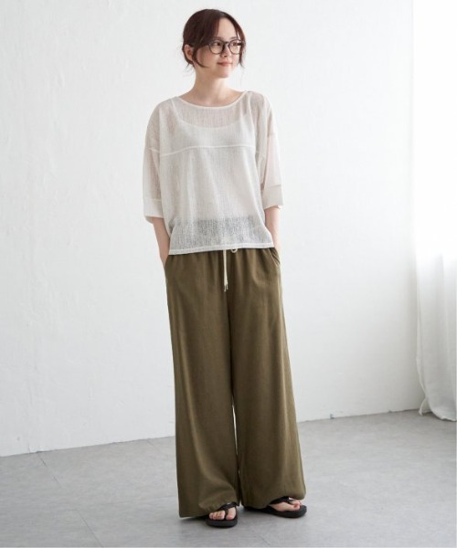 LBC（エルビーシー）の「シアータック切り替えプルオーバー（Tシャツ/カットソー・レディース・オフホワイト/レッド/ブラック・M）」の13枚目の写真