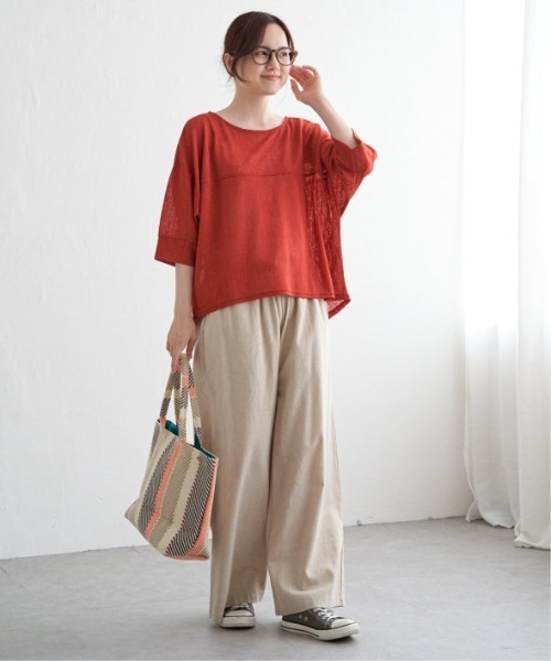 LBC（エルビーシー）の「シアータック切り替えプルオーバー（Tシャツ/カットソー・レディース・オフホワイト/レッド/ブラック・M）」の17枚目の写真