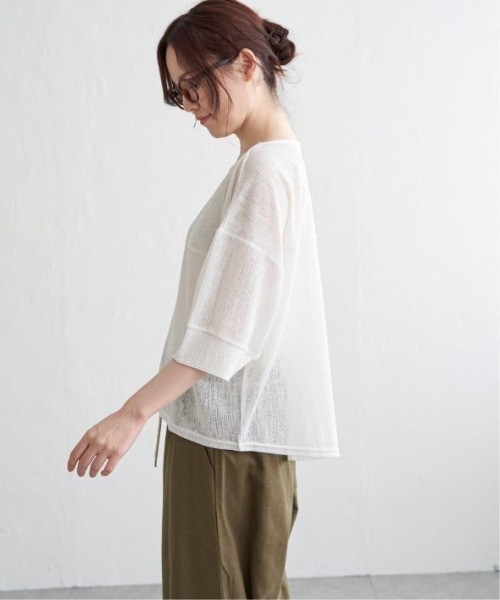 LBC（エルビーシー）の「シアータック切り替えプルオーバー（Tシャツ/カットソー・レディース・オフホワイト/レッド/ブラック・M）」の9枚目の写真