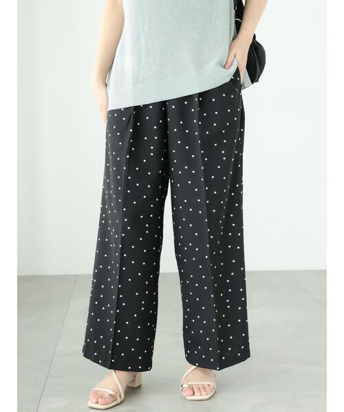 Te chichi TERRASSE（テチチテラス）の「【セットアップ可】麻調ワイドパンツ（その他パンツ・レディース・ベージュ/ブラック/チャコールグレー・F）」の2枚目の写真