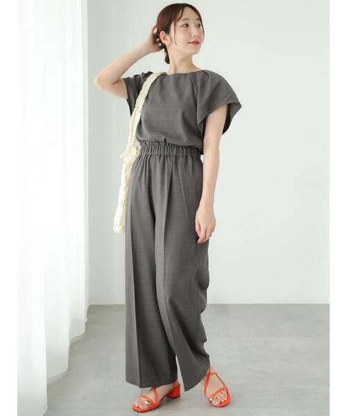 Te chichi TERRASSE（テチチテラス）の「【セットアップ可】麻調ワイドパンツ（その他パンツ・レディース・ベージュ/ブラック/チャコールグレー・F）」の5枚目の写真