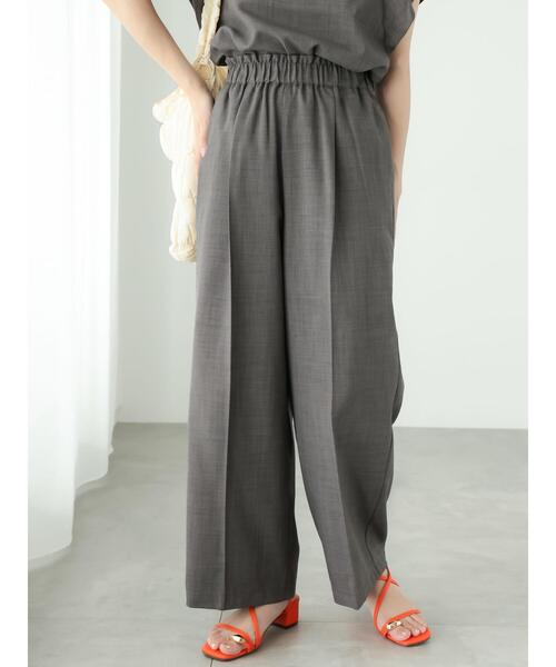 Te chichi TERRASSE（テチチテラス）の「【セットアップ可】麻調ワイドパンツ（その他パンツ・レディース・ベージュ/ブラック/チャコールグレー・F）」の7枚目の写真
