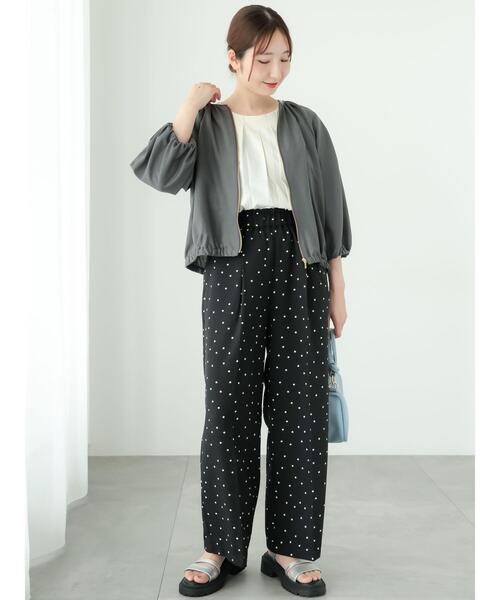 Te chichi TERRASSE（テチチテラス）の「【セットアップ可】麻調ワイドパンツ（その他パンツ・レディース・ベージュ/ブラック/チャコールグレー・F）」の14枚目の写真