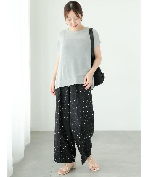 Te chichi TERRASSE（テチチテラス）の「【セットアップ可】麻調ワイドパンツ（その他パンツ・レディース・ベージュ/ブラック/チャコールグレー・F）」の15枚目の写真