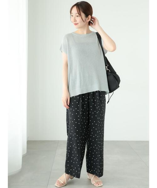 Te chichi TERRASSE（テチチテラス）の「【セットアップ可】麻調ワイドパンツ（その他パンツ・レディース・ベージュ/ブラック/チャコールグレー・F）」の16枚目の写真