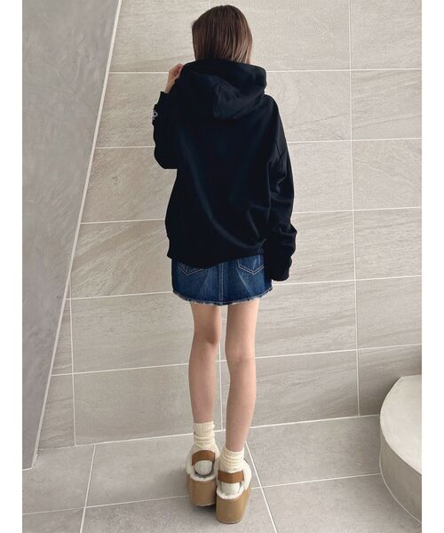 GYDA（ジェイダ）の「NO COFFEE NO GYDAスウェットパーカー（パーカー・レディース・オフホワイト/ブラック・FREE）」の18枚目の写真