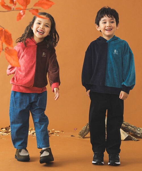 B:MING by BEAMS（ビーミングバイビームス）の「配色 ベロア フーディー 2024FW（100～140cm）（パーカー・キッズ・ネイビー/レッド・130/140/100/110/120）」の10枚目の写真