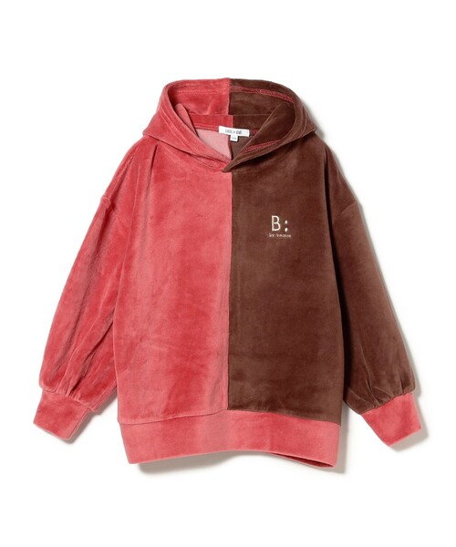 B:MING by BEAMS（ビーミングバイビームス）の「配色 ベロア フーディー 2024FW（100～140cm）（パーカー・キッズ・ネイビー/レッド・130/140/100/110/120）」の11枚目の写真