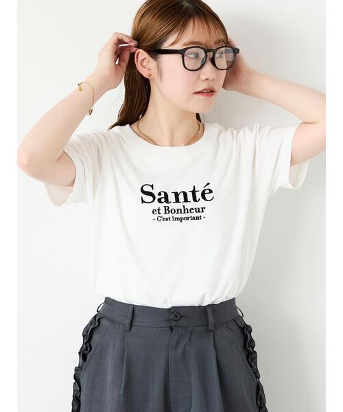 ehka sopo（エヘカソポ）の「刺繍ロゴTシャツ（Tシャツ/カットソー・レディース・オフホワイト/ピンク/ブラック/サックスブルー・F）」の6枚目の写真