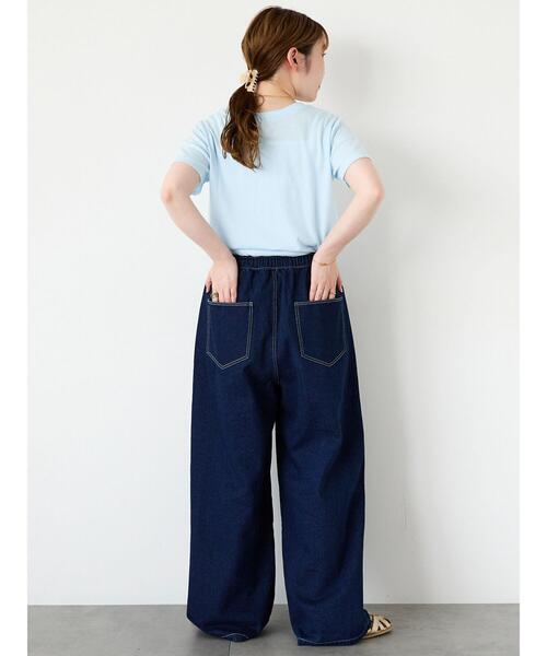 ehka sopo（エヘカソポ）の「刺繍ロゴTシャツ（Tシャツ/カットソー・レディース・オフホワイト/ピンク/ブラック/サックスブルー・F）」の20枚目の写真