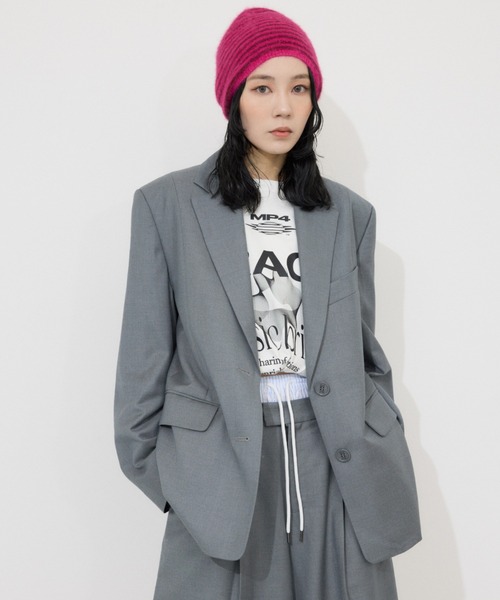 SLY（スライ）の「SHAGGY BEANIE シャギー ビーニー（ニットキャップ/ビーニー・レディース・ブラック/ピンク系その他/杢グレー/ホワイト・FREE）」の21枚目の写真